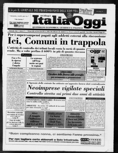 Italia oggi : quotidiano di economia finanza e politica